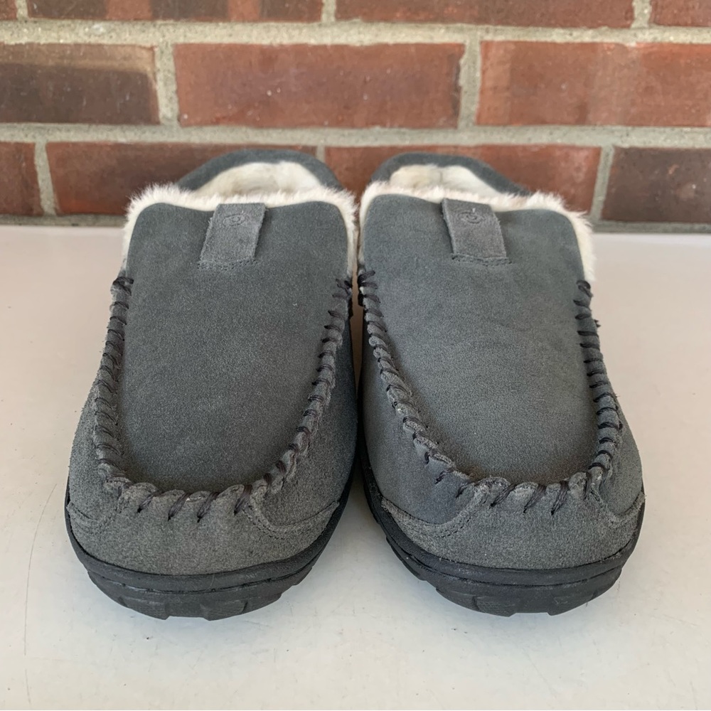 Clarks Mens Grey Suede Venetian Moccasin Slippers US 10 M MINT - Picture 3 of 9